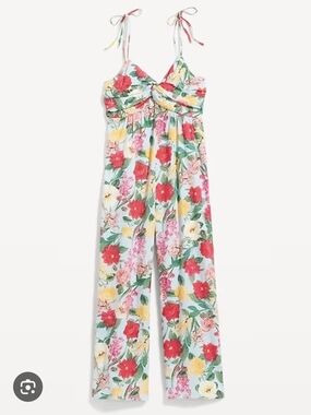 Old Navy Multicolor Floral Tie-Shoulder Jumpsuit